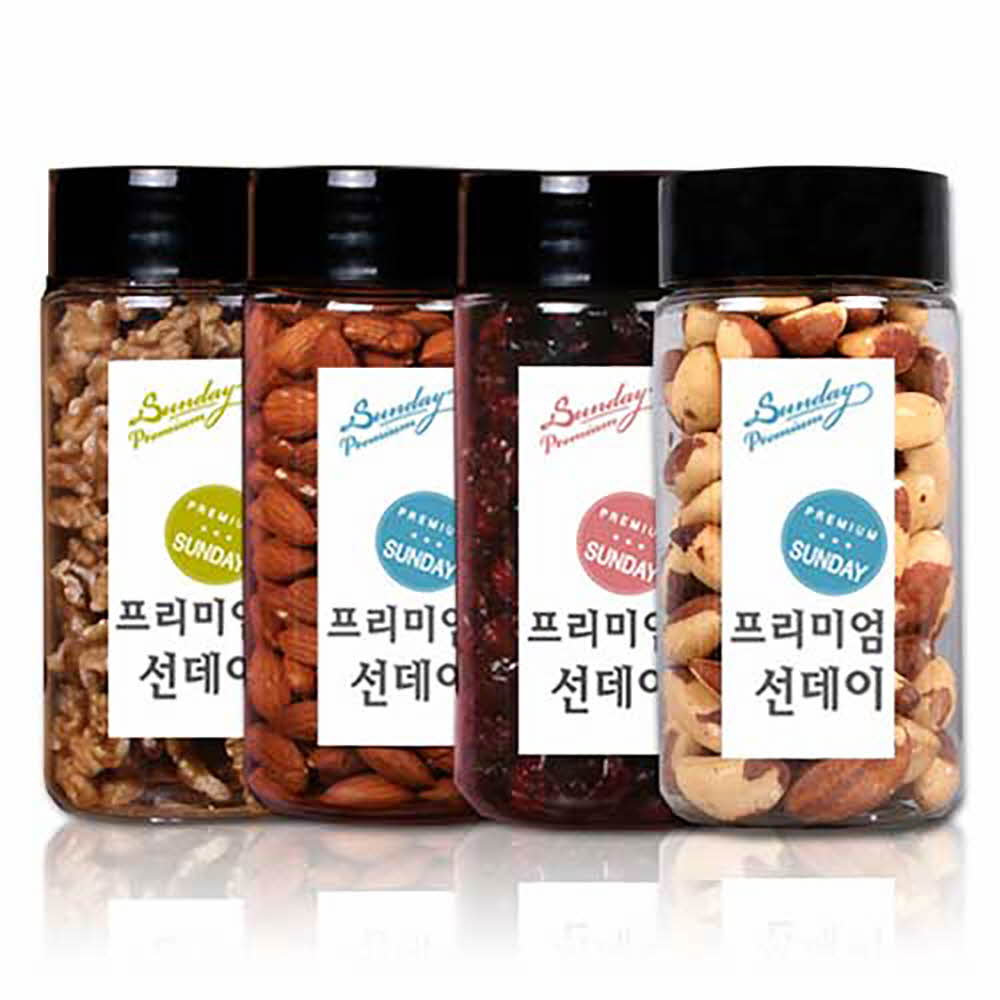 선데이견과 브라질넛230g+아몬드240g+호두130g+크렌베리220g